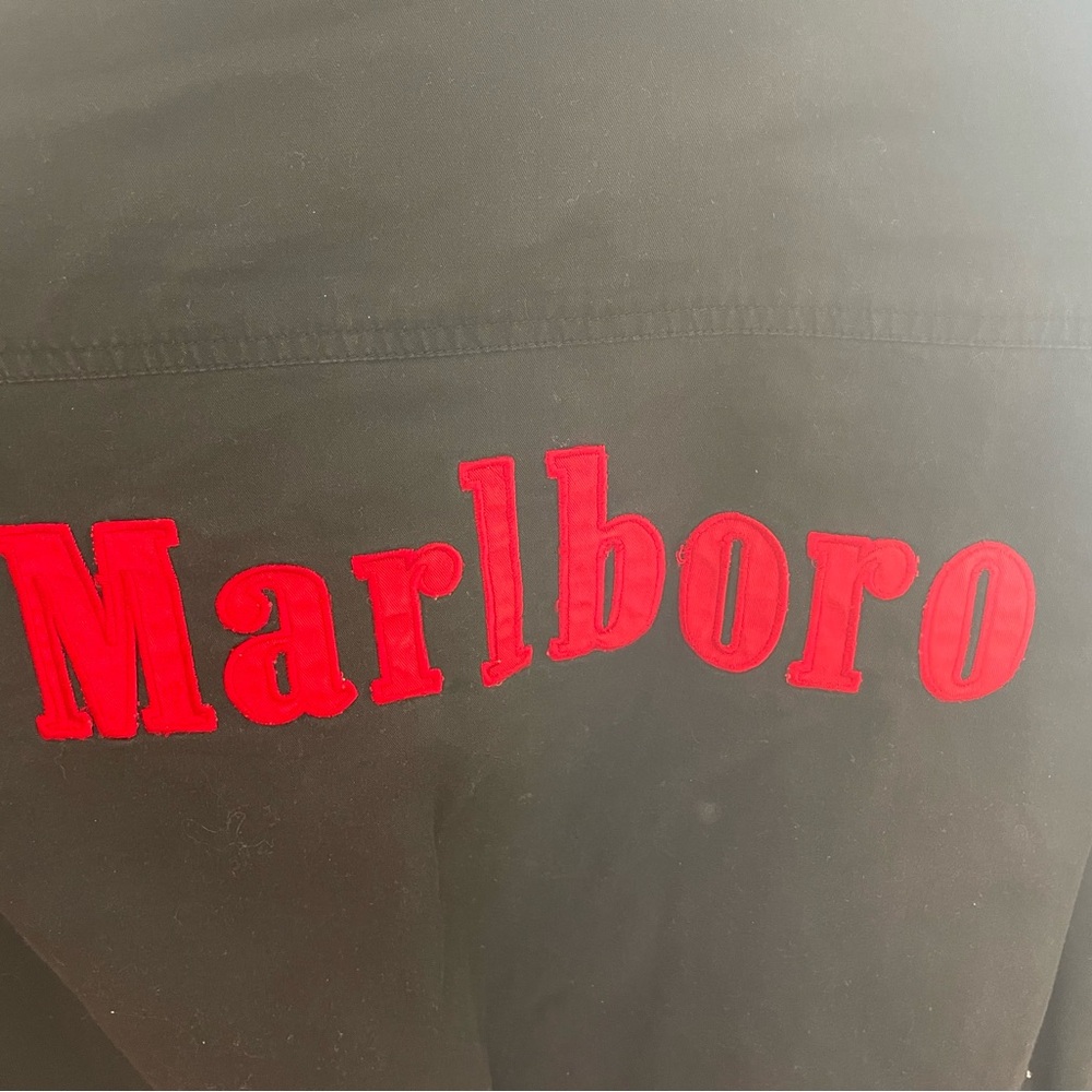 Marlboro Black Bomber Jacket with Red Logo
